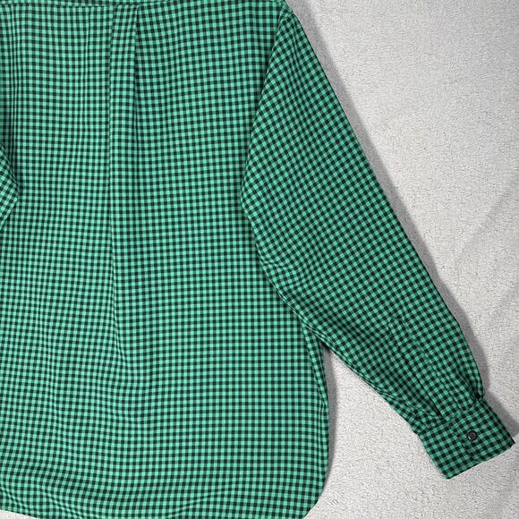 Vintage LL Bean Flannel Shirt Men’s Size L Allagash Green Black Gingham Plaid - Picture 13 of 14